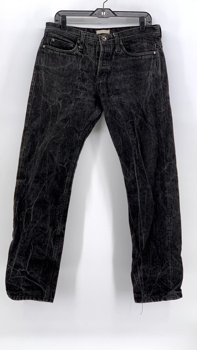 THE UNBRANDED BRAND Men's Black UB204 14.5oz Selvedge Tapered Jeans SZ 34